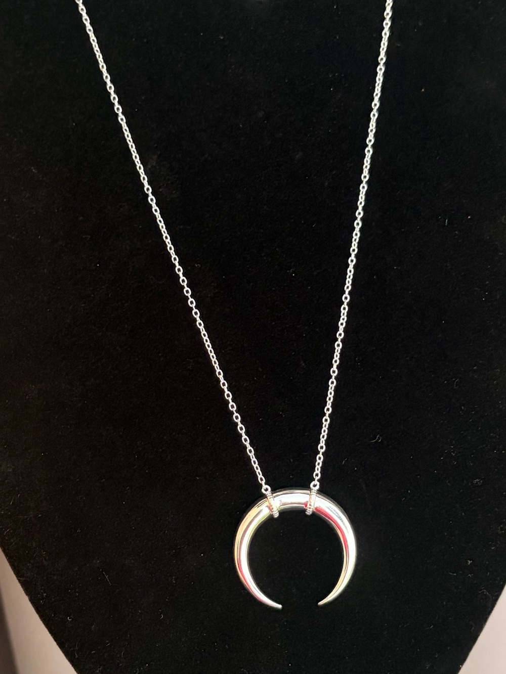 Gorjana Silver Crescent Horn Pendant Necklace